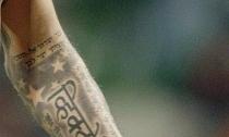 David Beckham neck tattoo
