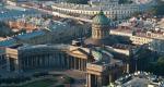 The architecture of the Kazan Cathedral in the northern capital