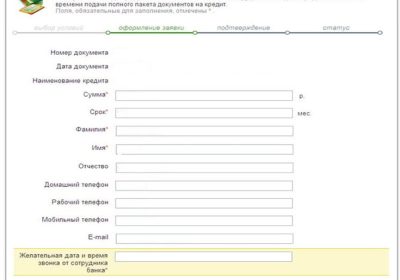 Онлайн заявка на кредит в банк